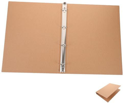 Housoutil Kraft Paper Loose-Leaf Book Shell Binder Refillable Notebook Cover for Students Ring Binders