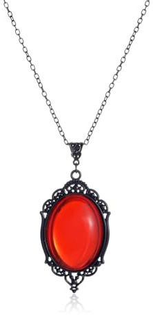 GTYARYUA Anhänger für Damen, Cameo Kristall Anhänger Halskette, Gothic Choker, Ovale Anhänger Halsketten, Halloween Hexe Kristall Halskette, für Mädchen Braut Vampir Halloween Cosplay