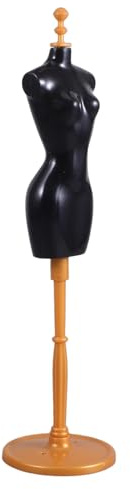 Miniatur Schneiderpuppe für Puppenkleidung mit Sockel, Kunststoff, Schwarz | 1/6 Puppe, Realistische Form, Vielseitig für Laden und Zuhause, Platzsparend