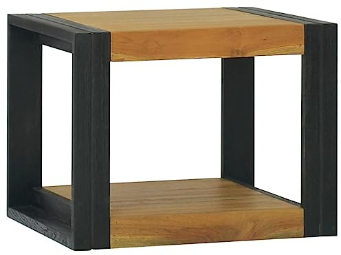 Foknhdi Étagère murale en bois de teck massif 45 x 45 x 35 cm - Étagère murale moderne avec finition naturelle - Solution de garde-robe robuste pour petits couloirs, chambres et toilettes d'invités