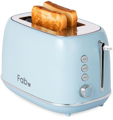 Fab by Kitchen in the box Toaster 2 Slice Extra Wide Slot, 7-Level Browning