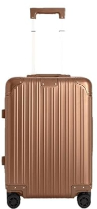 CREATE Luggage Aluminium/Hartschalenkoffer aus Aluminium/doppelter TSA-Verschluss, multidirektionale Räder, Innen-Organizer, wasserdicht, Teleskopgriff, mokka, Cabina S