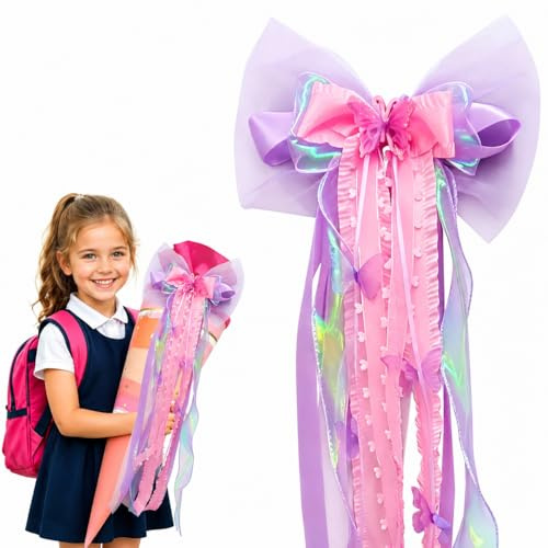 Schultütenschleife,67×20cm Schultüte Schleife,Zuckertütenschleife,Schultüte für Mädchen Junge,Schleifen für Zuckertüten,Schulanfang Einschulung Deko