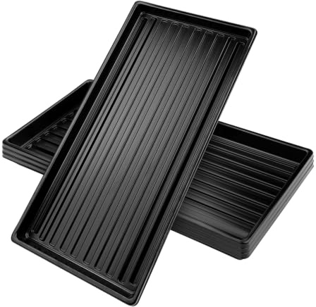 Zilams Pflanzwanne Kunststoff 50.8x25.4x4 cm 4 Stücke | Anzuchtplatte, Für Garten, Für Terrassen, Für Gewächshäuser