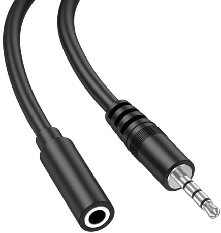 Tobfit Klinke Verlängerung, AUX Kabel 3,5mm Stereo mit Mikrofon, Nylon Audio Stereo AUX Verlängerungskabel für Kopfhörern,TV,Laptop,Smartphones,Media-Player,PS5,Tablets, Xbox(1M)