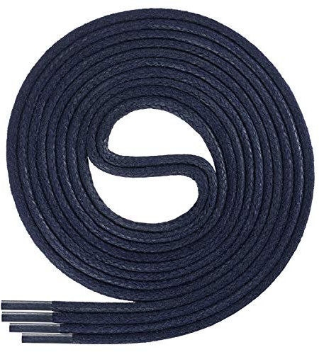 Di Ficchiano gewachste runde Schnürsenkel dunkelblau, Schuhband, Laces, Durchmesser 2-4 mm für Businessschuhe, Anzugschuhe und Lederschuhe Farbe: navy Länge: 130cm
