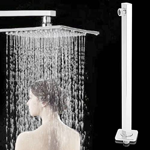 Hztyyier Square Shower Extension Arm, 400mm Stainless Steel Wall Mounted Shower Head Extension for Rain Shower Head