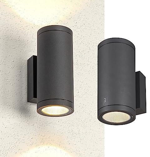 SLV LED Wandlampe ENOLA UP/DOWN M für die Außenbeleuchtung von Wänden, Wegen, Eingängen, LED Strahler, dimmbare Wandleuchte, Gartenlampe, Wegeleuchte / CCT-Switch (3000/4000 Kelvin), 740/840 lm, 19W
