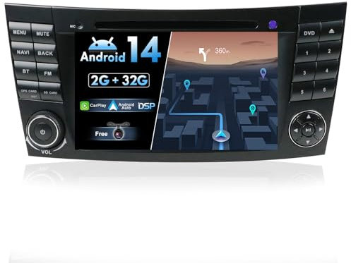 JOYX Android 12 Autoradio Passt für Mercedes-Benz E-Class W211 | CLS Class W219 | Rückfahrkamera Canbus Mikrofon KOSTENLOS | 2G+32G | 2 Din | 7 Zoll | MIT SWC 4G WiFi DAB Bluetooth5.0 Lenkradsteuerung