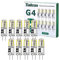 Tailcas G4 LED Lampen 1.5W, 180LM 12V AC/DC Birnen G4 LED Kaltweiss 6000K, ersetzt 20W Halogenlampe, Nicht Dimmbar Kein Flackern Glühbirnen, 10 Packs Energiesparlampe