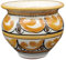 Sicilia Bedda - VASO IN CERAMICA SICILIANA - Decorazione Maioliche - Prodotto Artigianale di Alta Qualità - DIAMETRO 10 CENTIMETRI (Fantasia Arancio)