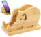 PartyKindom Bamboo Cute Elephant Phone Stand for Desk, Detachable Wooden Cell Phone Stand Wood Mobile Phone Holder for Phones etc.