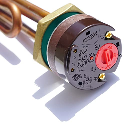 Heizelement mit Thermostat 1 1/4 5/4 2kW NEU Sicherheitsthermostat SOLAR Warmwasserspeicher Boiler RECO