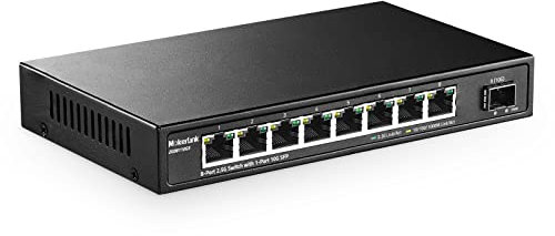 MokerLink 8 Ports 2.5G Ethernet Switch avec SFP 10g, 8 Ports Base-t 2.5G compatibles 10/100/1000Mbps, Commutateur réseau sans Ventilateur métallique Non géré