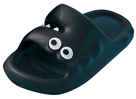 Hausschuhe 39 Herren Offen Herren Hausschuhe Indoor und Outdoor Modische Cartoon Frosch bequeme rutschfeste weiche Unterseite flache Hausschuhe Hässliche Schuhe Herren (Black, 41)