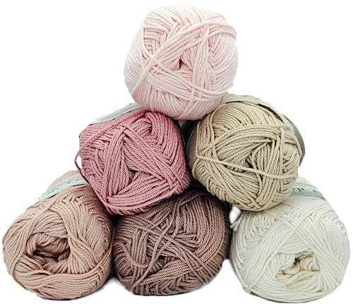 Kit granny square filato per uncinetto, kit mattonelle Colori Naturali e Rosa 300gr filato per copertine baby