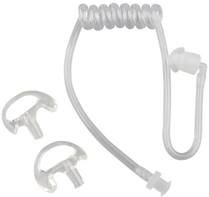 Jopto Tube Acoustique de Rechange Transparent avec 1 Paire écouteurs en Silicone Souple pour Talkie Walkie Casque Oreillette Compatible avec Motorola Kenwood Baofeng Radio Audio Bidirectionnelle