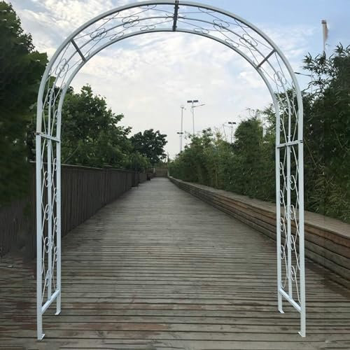 GAMAK Hochzeitsbogen Ständer, Rosenbogen Metall Stabil für Kletterpflanzen, Stabil Rankbogen Rankhilfe Torbogen Rosenhilfe Rosentor Rankgitter Rosenbogen Metall (Color : White, Size : 3 * 2.5m)