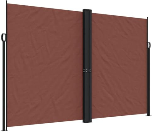 vidaXL Auvent Latéral Rétractable, Brise-Vue de Jardin, Écran de Protection, Écran de Balcon Terrasse Arrière-Cour Extérieur, Marron 220x600 cm