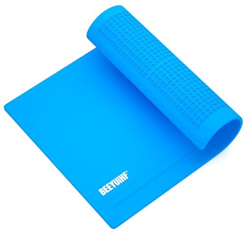 BEEYUIHF 500℃ Reparatur- und Lötmatte Silikon, 4.5mm Ultradicke Silikon Arbeitsmatte, Soldering Mat Antistatisch für Lötpistolen, Heißpistolen - Elektronikreparaturen - Silikon-Lötmatte (50x35cm)