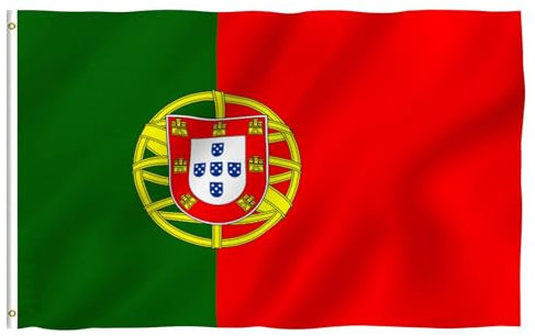 MOGADEE® Portugal Flagge, 90 x 150 cm Große Portugiesische Nationalflaggen mit 2 Messingösen, Wetterfeste Fanflagge, Portugal Fahne für Fußball EM Sportveranstaltungen Party Bar Deko