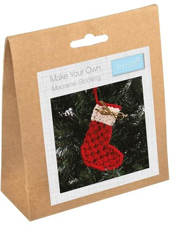Trimits Make Your Own Macramé Decoration Kit, Christmas Stockings