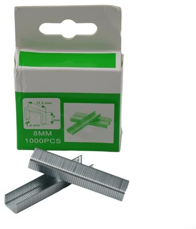 Clavos fuertes en forma de U, puerta, T para muebles de madera, uso doméstico, 1000 grapas (8 mm)