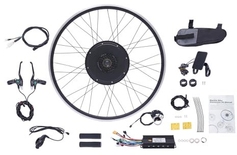JDBDU Kit de conversión de bicicleta eléctrica, 48 V, 1000 W, 5 marchas, ajuste de marchas, bicicleta eléctrica trasera, kit de conversión con pantalla LCD para bicicletas de 28 pulgadas, 29 pulgadas