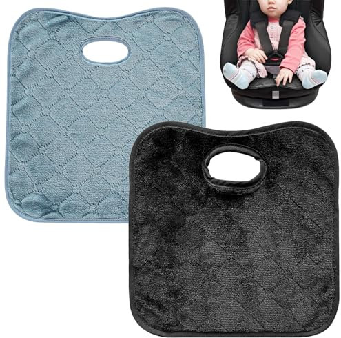 DOOCECIY 2 PCS Potty Training Car Seat Protector, Car Seat Protector Potty Training for Toddler(Black + Blue Grey)