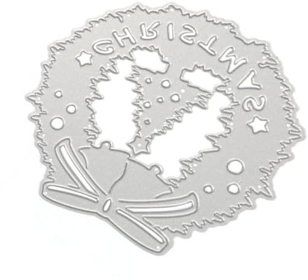 DIYEAH Weihnachtskranz sterben weihnachtskarten basteln weihnachtsdeko selber machen zum Sterben stirbt weihnachtshandwerk stanzschnitte Scrapbook-Stanzungen Kohlenstoffstahl Silver