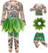 LCXYYY Maui Kostüm Jungen Fasching Vaiana Halbgötter Maui Druck Top Hose mit Blattgürtel Set 3 Stück Halloween Weihnachten Karneval Geburtstag Party Maui Kostüm Verkleidung für Kinder Alter 2-10 Jahre