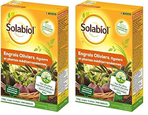SOLABIOL Engrais Oliviers Et Figuiers - 750 G - Utilisable en Agriculture Biologique SOLIVY750, Marron (Lot de 2)