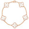 Rose gold(pink),Lllunimon Four Leaf Clover Bracelet 925 Sterling Silver Lucky Clover Bracelet Birthday Valentine's Day Jewelry Gift for Women Men(Rose Gold Plated)