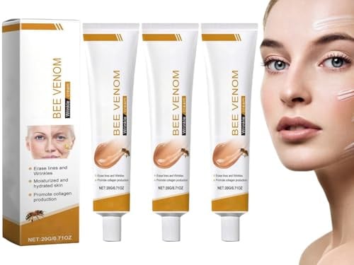 Bienengift Anti Falten Creme,3pcs Bienengift Faltenentfernungscreme,Bee Venom Anti Wrinkle Removal Cream,Bee Venom Anti-Wrinkle Firming Cream,Creme Anti-Rides au Venin D'abeille