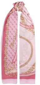 GUESS Sciarpa Donna, Logo Rosa, Poliestere, 90 x 180 cm