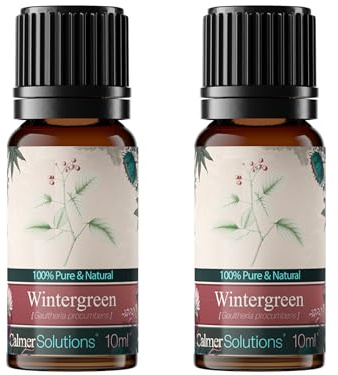 Calmer Solutions Natural Wintergreen Essential Oil - 10ml Aromatherapy Oil for Headaches, Circulation, Pain Relief - Use in Bath, Humidifiers,Diffusers, Candle Making & More - 100% UK Sourced