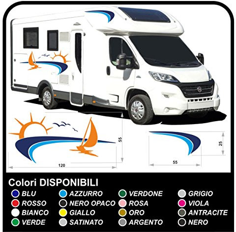 Aufkleber für Wohnmobile graphics Vinyl Aufkleber Aufkleber Set Camper van RV Caravan Wohnmobil - Grafik 18 (EINE ANDERE COLOR (KONTAKT))