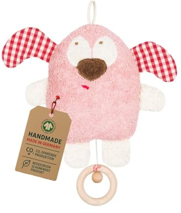 Efie Bio - Spieluhr rosa, kontrolliert biologischer Anbau (organic), Made in Germany, GOTS zertifiziert, nachhaltig, Melodie (Weißt du wie viele Sternlein stehen)