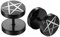 JewelryWe Schmuck Herren Ohrstecker, 12mm Stern Pentagramm Laser Muster Runde Kreis Illusion Tunnel Plug Ohrringe Ohrschmuck, Edelstahl, Schwarz