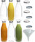 mikken Juego de 6 botellas de leche de cristal de 1 litro, con 12 tapones de rosca sin PVC, incluye embudo