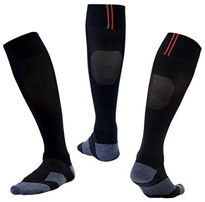 Shirley's socks Männer & Frau Fußball Socken Rugby Hockey Socken (schwarz, S/M(UK4-7.5/EU35-41))