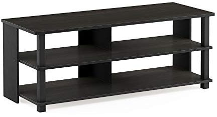 Furinno Sully Soporte De TV De 3 Niveles para TV hasta 50, Espresso / Black 17077Ex / BK