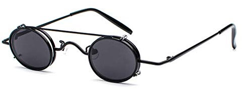 ZRTYJ Sonnenbrillen Kleine Runde Steampunk Sonnenbrille Männer Frauen Retro Metall Steam Punk Sonnenbrille Für Männer Vintage Gothic