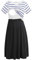 Smallshow Robe d'allaitement à Manches Courtes Robe de Maternité Décontractée pour Femmes pour Allaitement White Stripe/Deep Grey Large