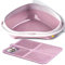 CAT CENTRE Pink Large Corner Cat Litter Tray + Pink Nonslip Mat Set Box Loo Toilet Kitten Pad