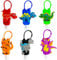 Ulife Mall 6 Pcs Cute Cartoon Kids Refillable Bottles Travel Containers Empty Plastic Bottle with Silicone Case Keychain Carrier, 30 ml Portable Leak Proof Flip Cap Keyring Bottles - Dinosaur