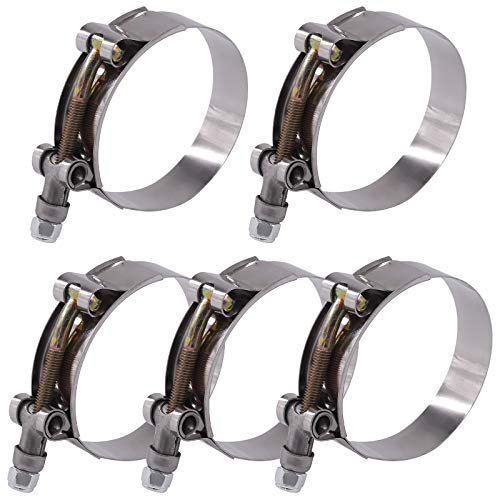 Glarks - Fascette stringitubo a T in acciaio INOX, 63-71 mm, attacco turbo, per tubo flessibile