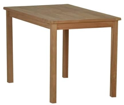 MiaMöbel Gartentisch 140x80 cm Gartenmöbel Outdoor Modern Massivholz Teak Honig