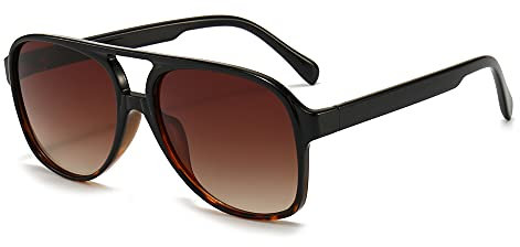 Long Keeper Vintage Sonnenbrille Polarisiert für Herren Damen Klassisch 70er Retro Sonnenbrille Pilotenbrille Groß mit UV400 Schutz