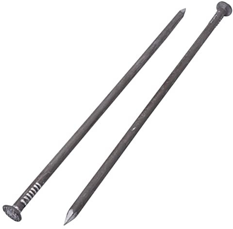 (16 Stück) Kohlenstoffstahl 7,6 x 260 mm Konstruktionsnägel Flacher Rundkopf Mehrzweck Common Wire Nails Woodwork (16, 7,6 x 260 mm)